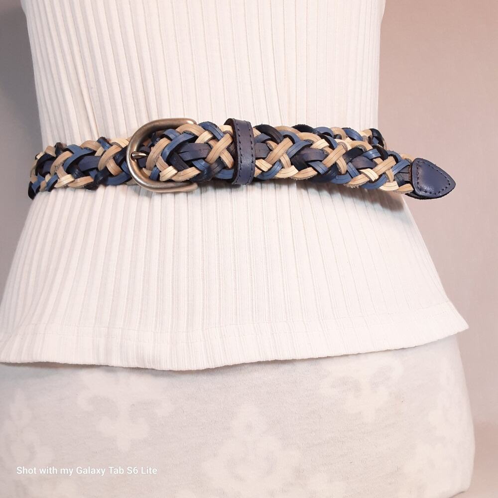💎Capezio Argentina Braided Belt Womens Medium Leather Multi Neutral Colors